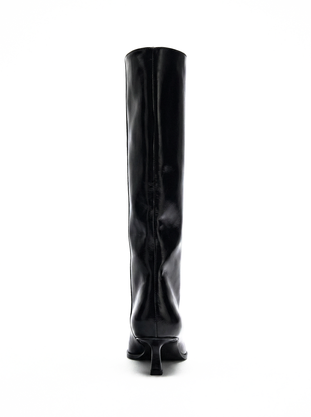 Pointed Toe Kitten Heel Tall Boots - side view