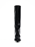 Pointed Toe Kitten Heel Tall Boots - side view