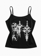 BLACK METAL GRAPHIC CAMI TOP