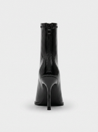 Patent Pointed Stiletto Ankle Boots - back view
