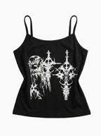 BLACK METAL GRAPHIC CAMI TOP