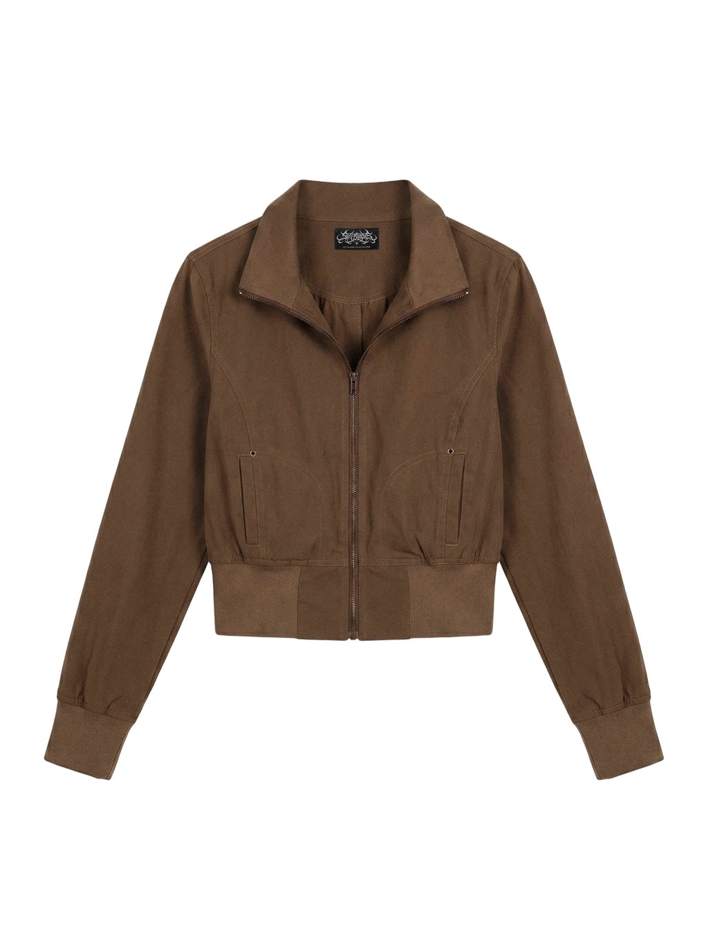 Cocoa Cropped Utility Bomber