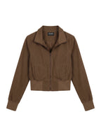 Cocoa Cropped Utility Bomber