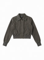 Cropped Aviator Bomber Jacket