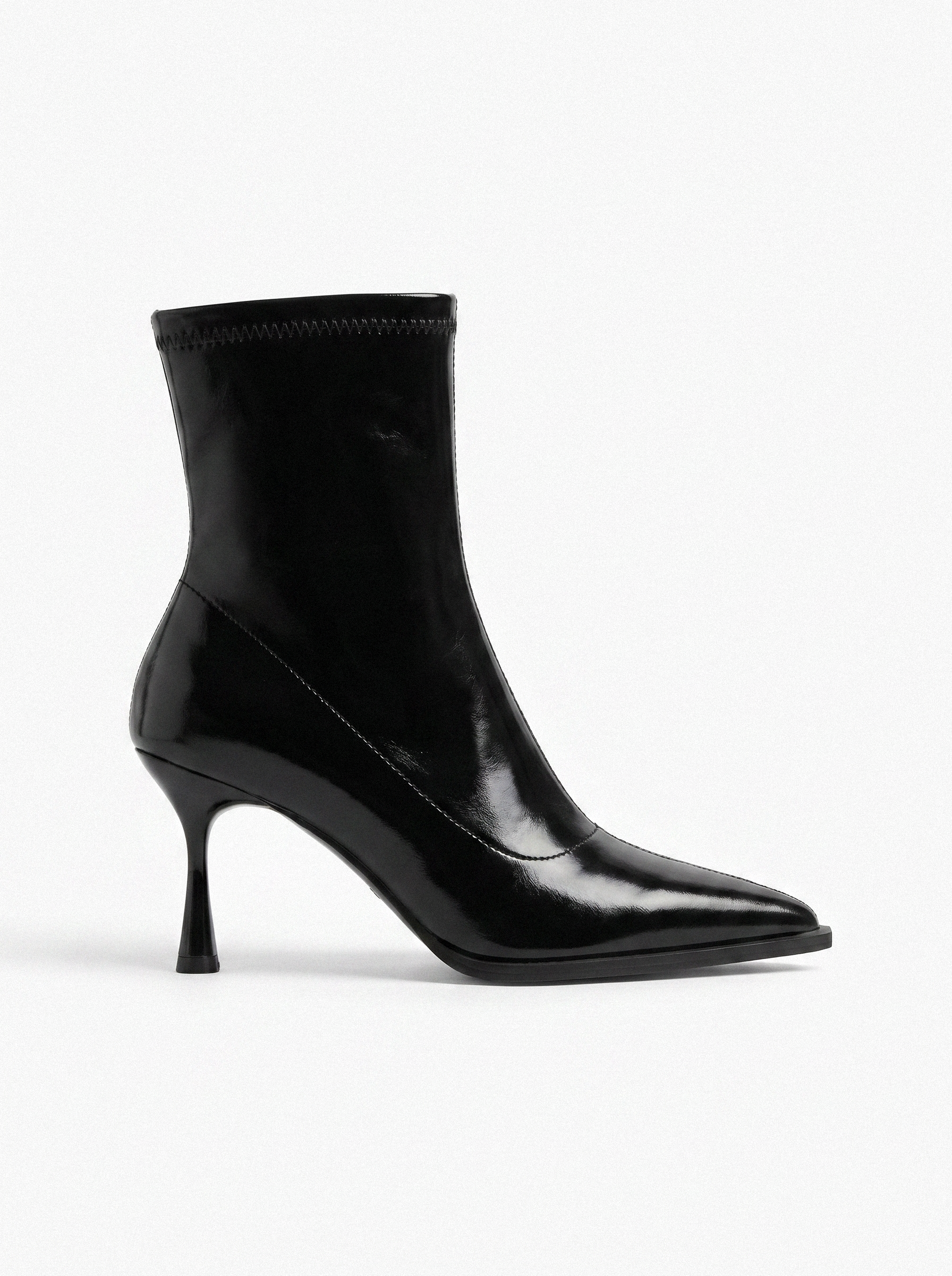 Patent Pointed Stiletto Ankle Boots - main photo