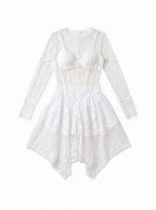 SOFTBLADES CORSET FISHNET MINI DRESS