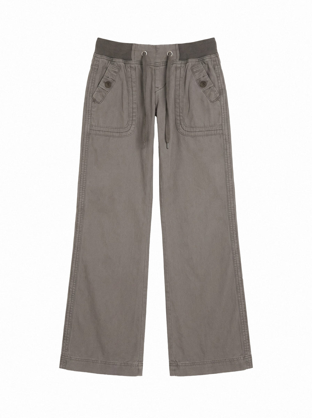 Drawstring Waist Flare Cargo Pants