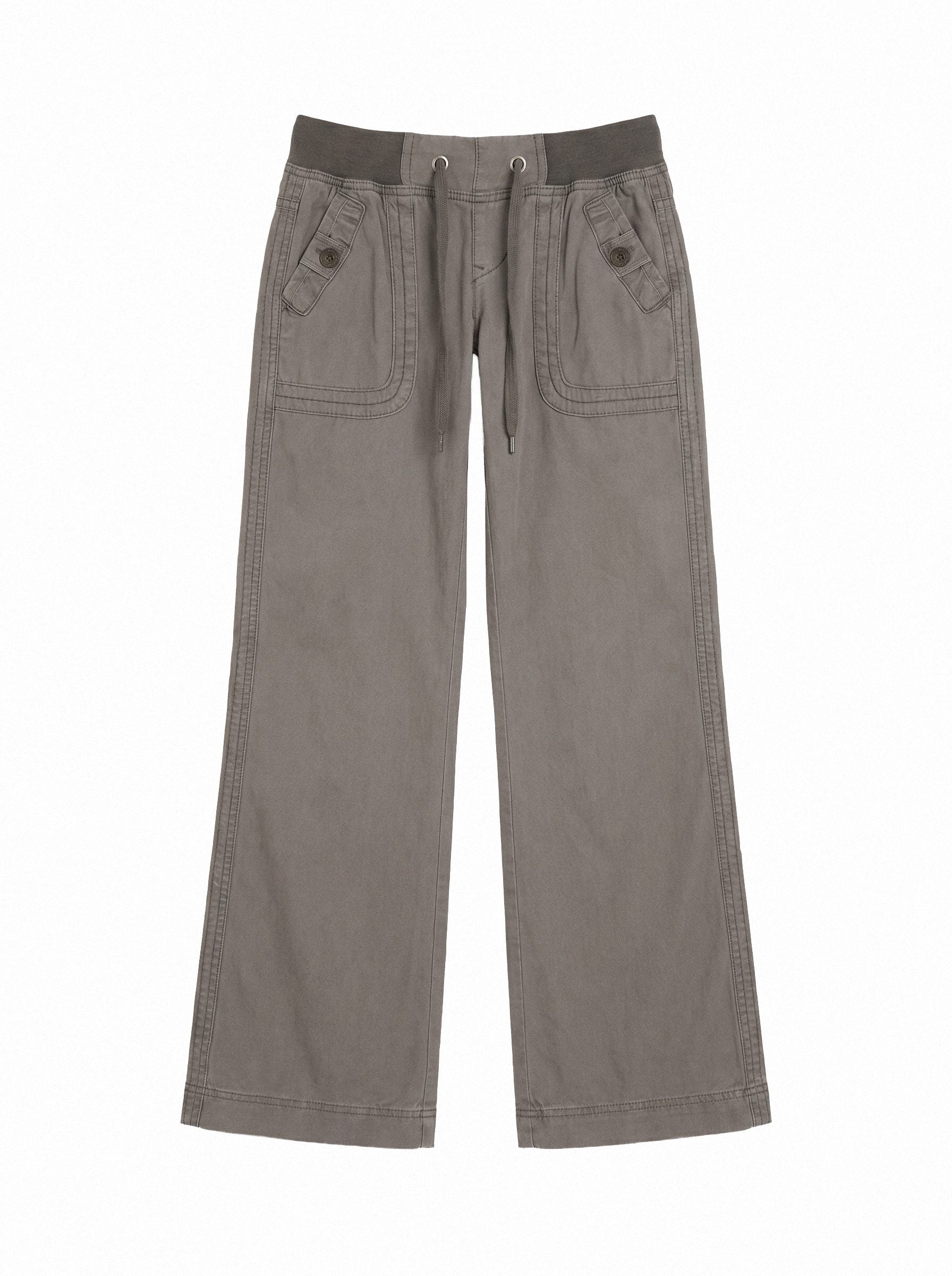 Drawstring Waist Flare Cargo Pants