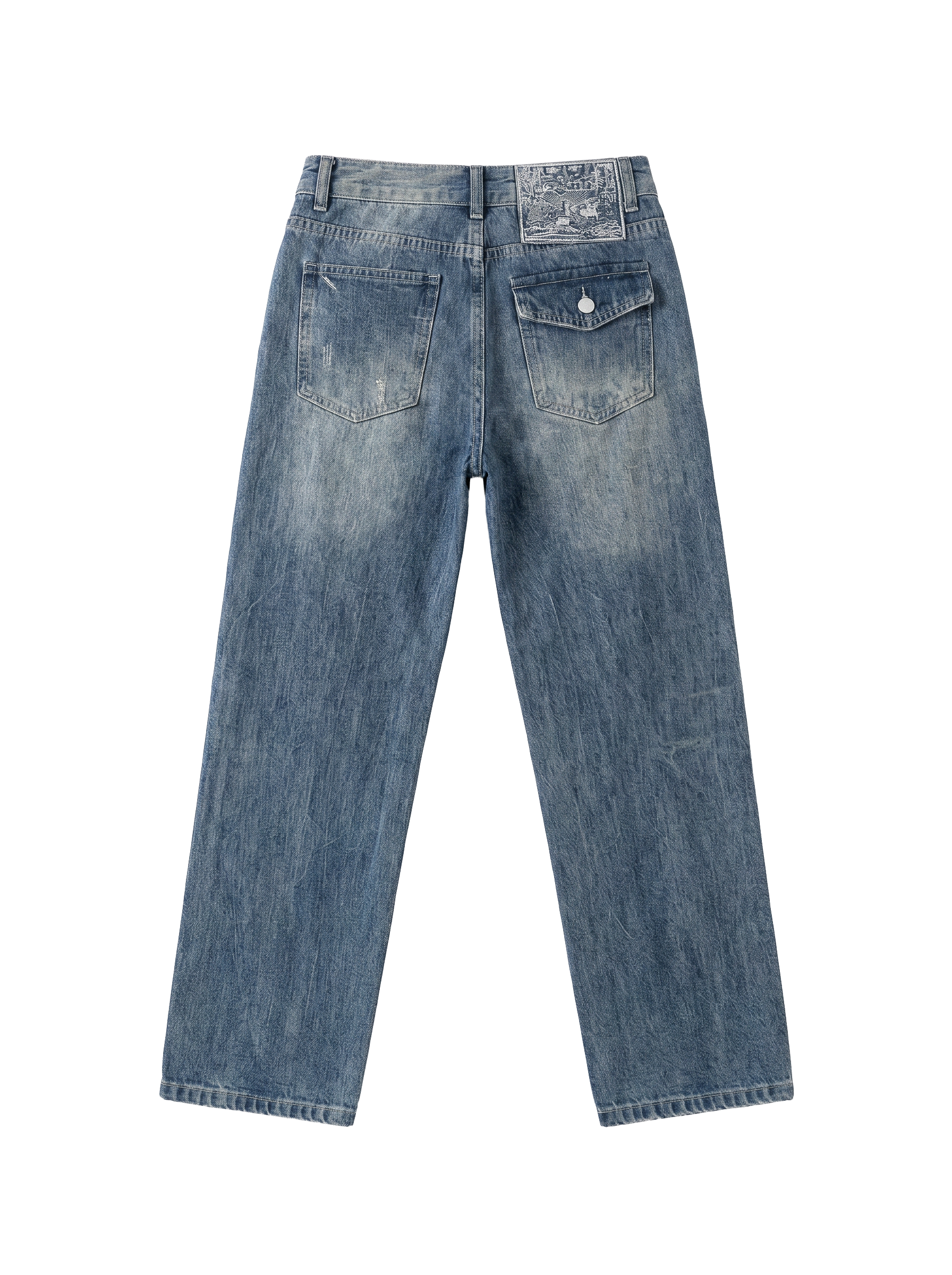 Faded Wash Baggy Jeans
