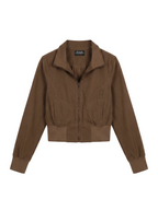 Cocoa Cropped Utility Bomber - main photo