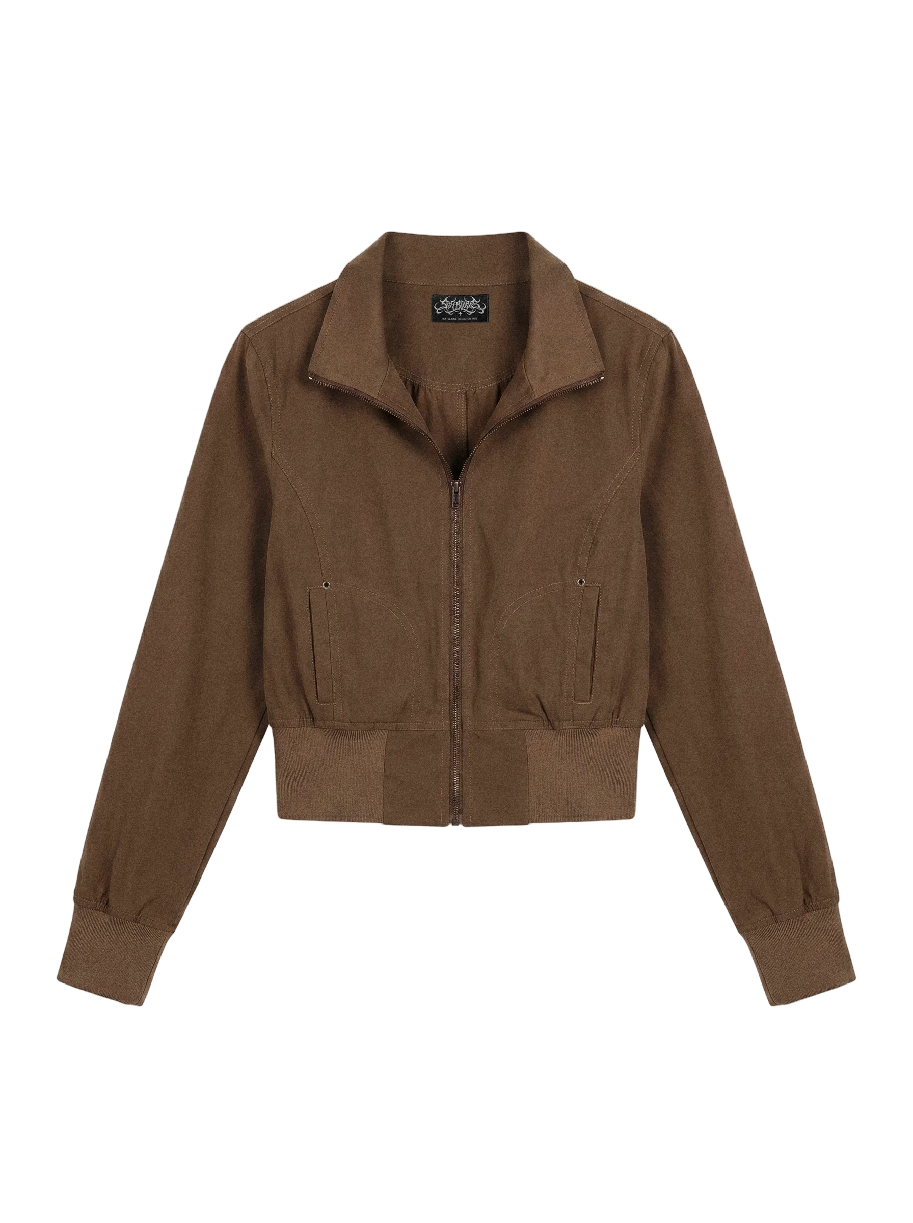 Cocoa Cropped Utility Bomber
