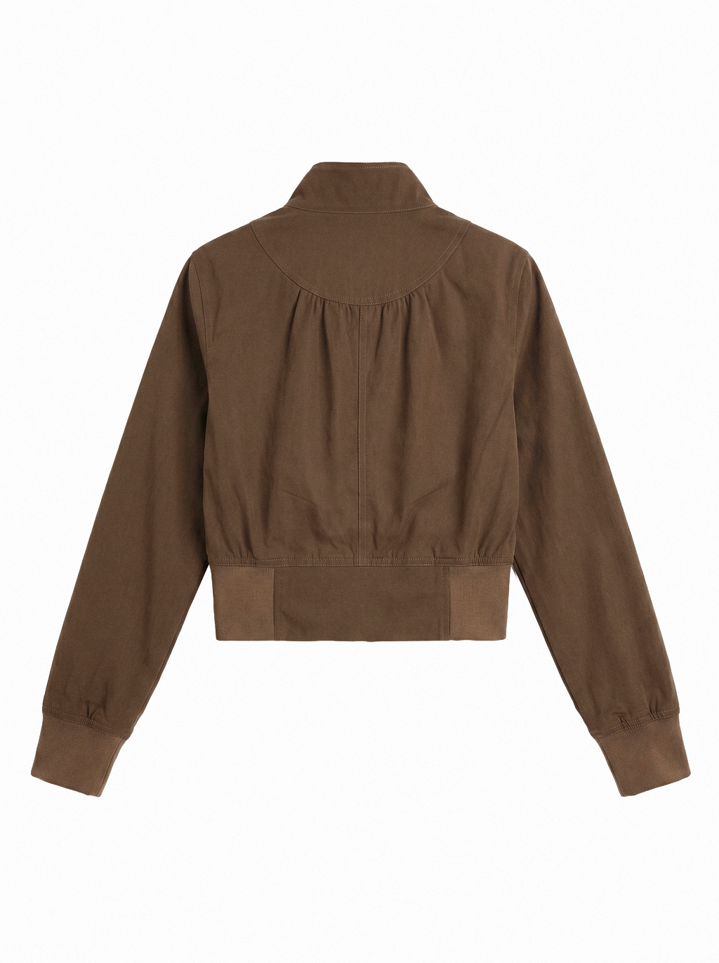 Cocoa Cropped Utility Bomber - back view