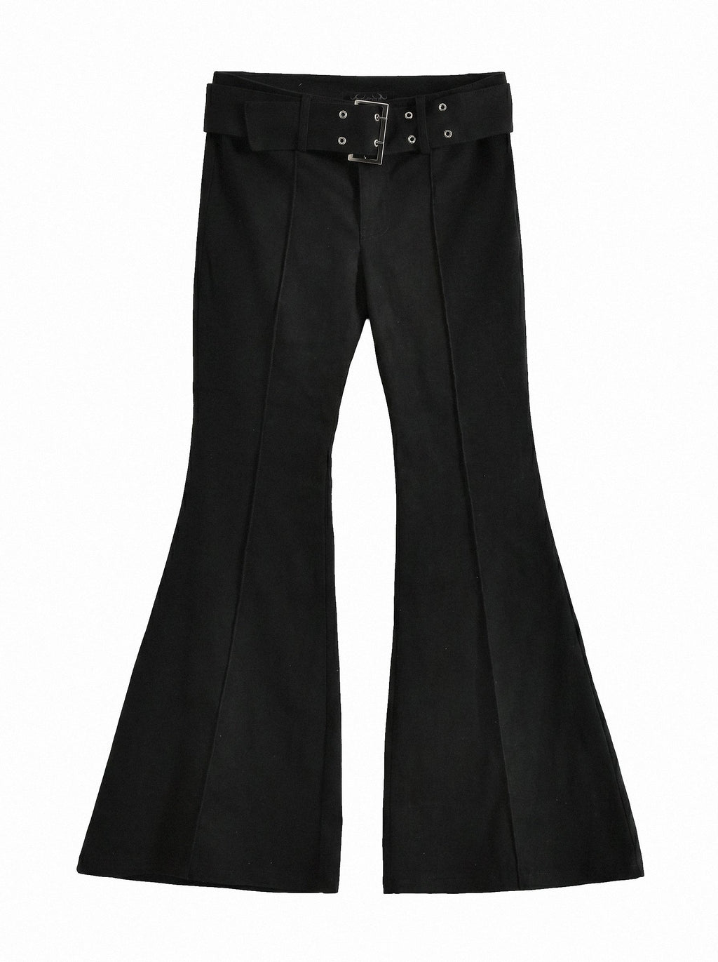 Eyelet Belt Flare Pants