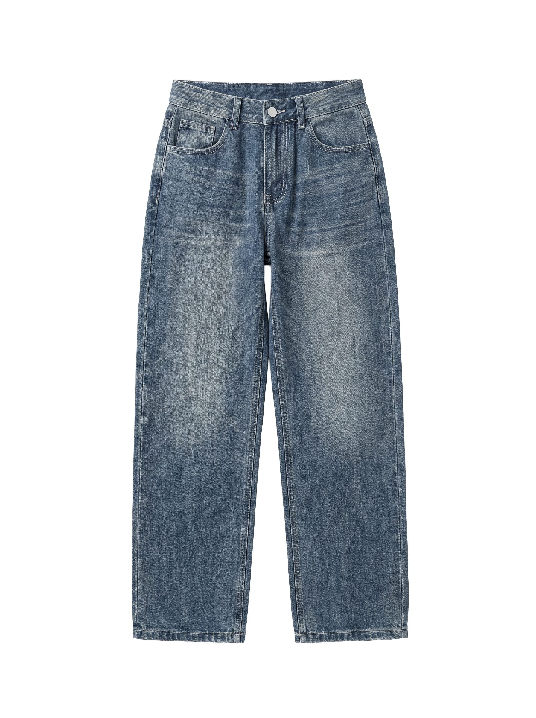 Faded Wash Baggy Jeans