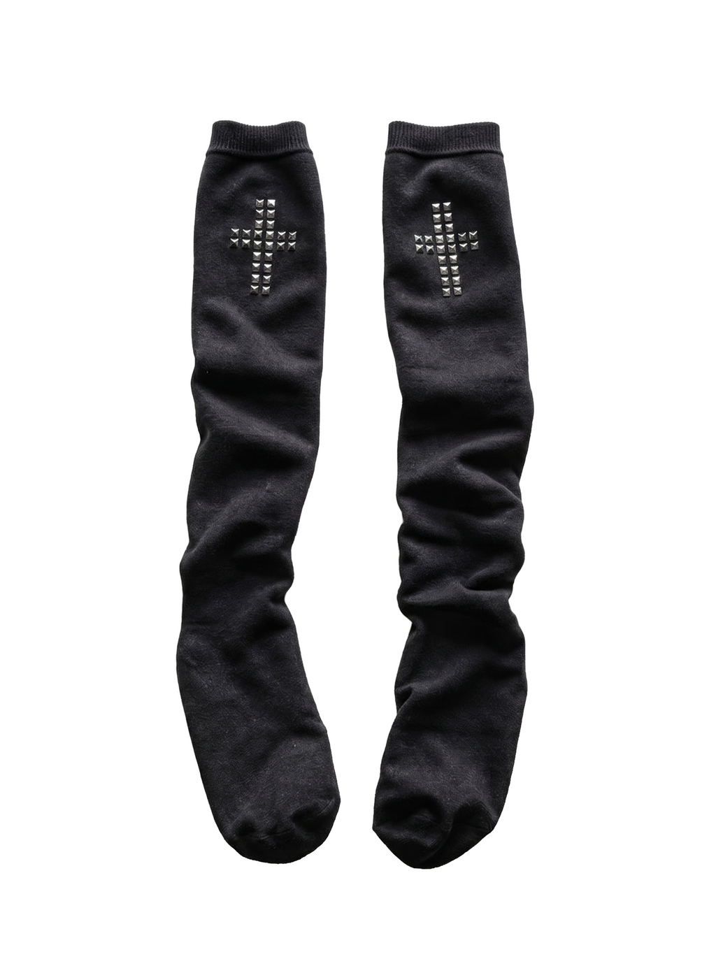 STUDDED CROSS KNEE-HIGH SOCKS