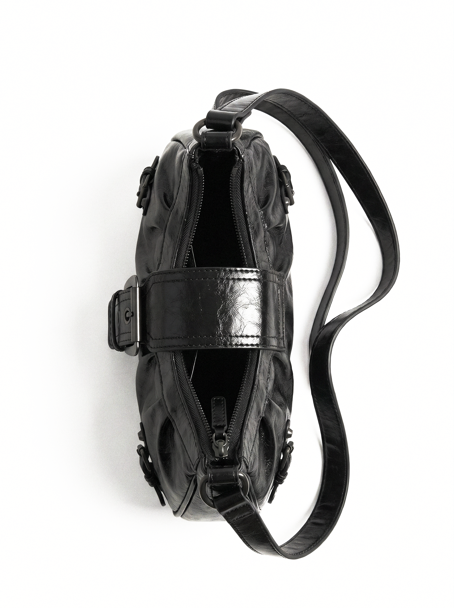 Pleated Buckle Shoulder Bag - side view