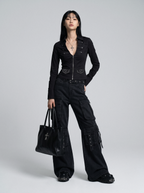 DOUBLE ZIP MOTO BLOUSE