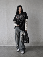 GOTHIC CROSS LAYERED LONGSLEEVE