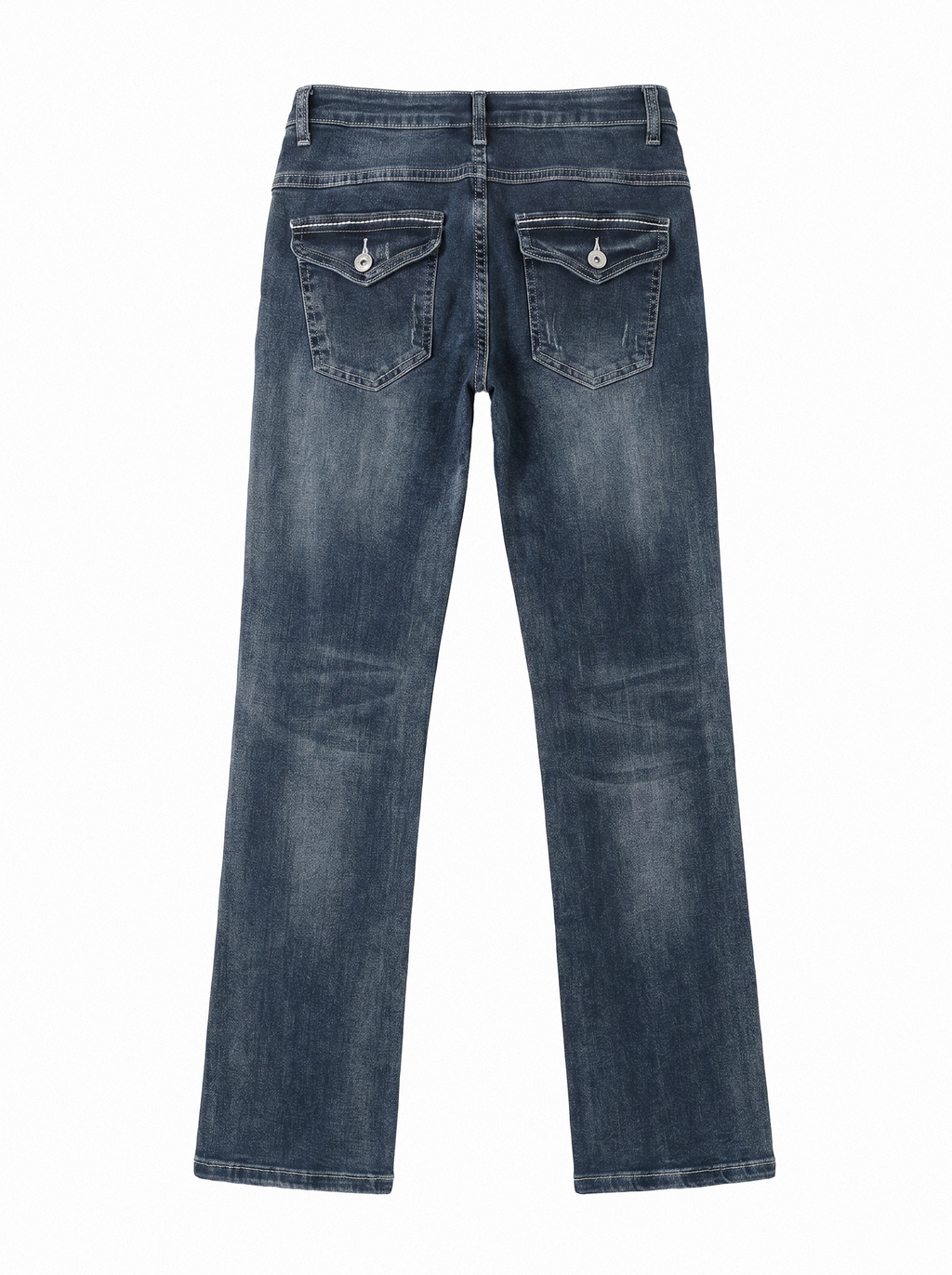 Stonewashed Low Rise Bootcut Jeans - side view
