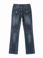 Stonewashed Low Rise Bootcut Jeans - side view