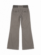 Drawstring Waist Flare Cargo Pants - side view