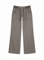 Drawstring Waist Flare Cargo Pants - main photo