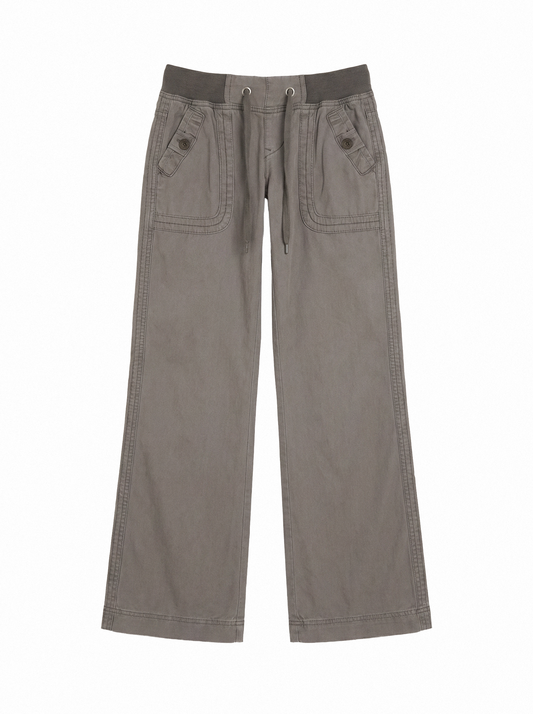 Drawstring Waist Flare Cargo Pants