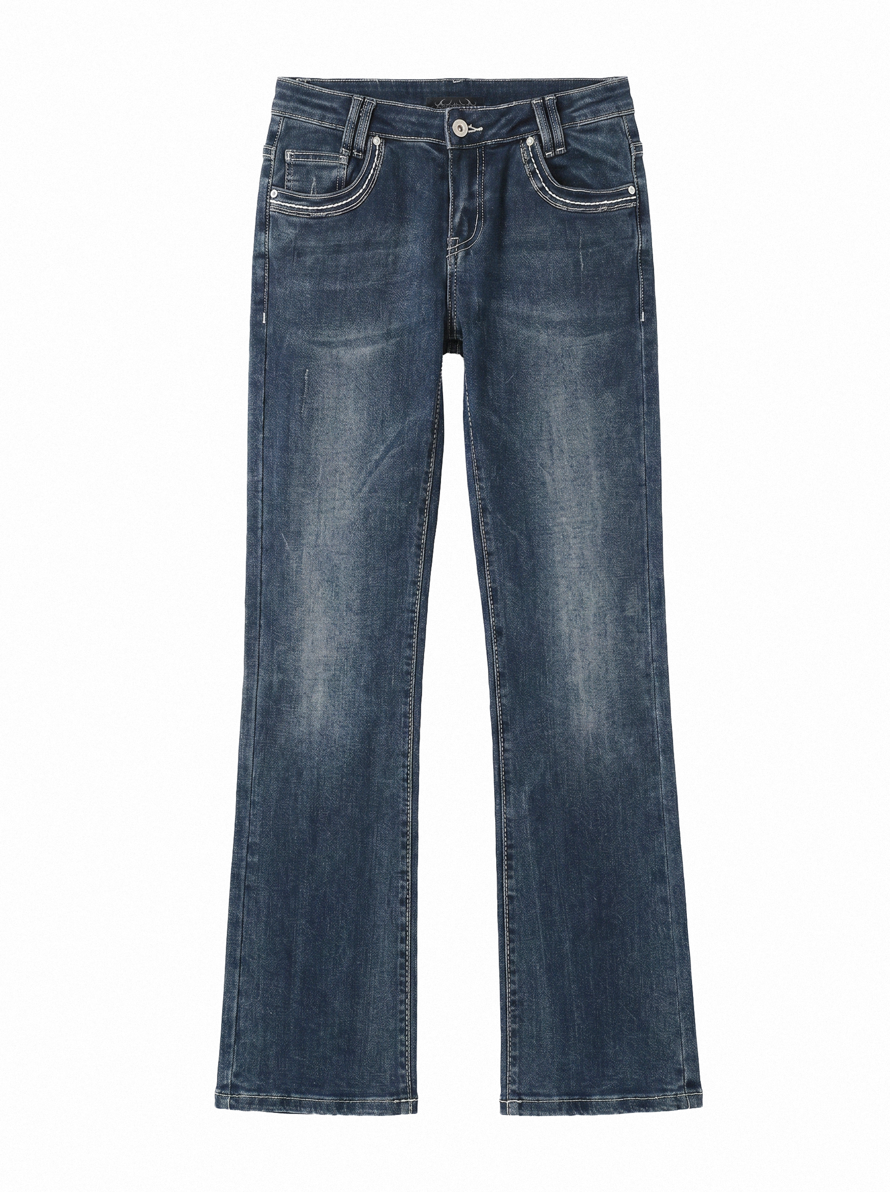 Stonewashed Low Rise Bootcut Jeans