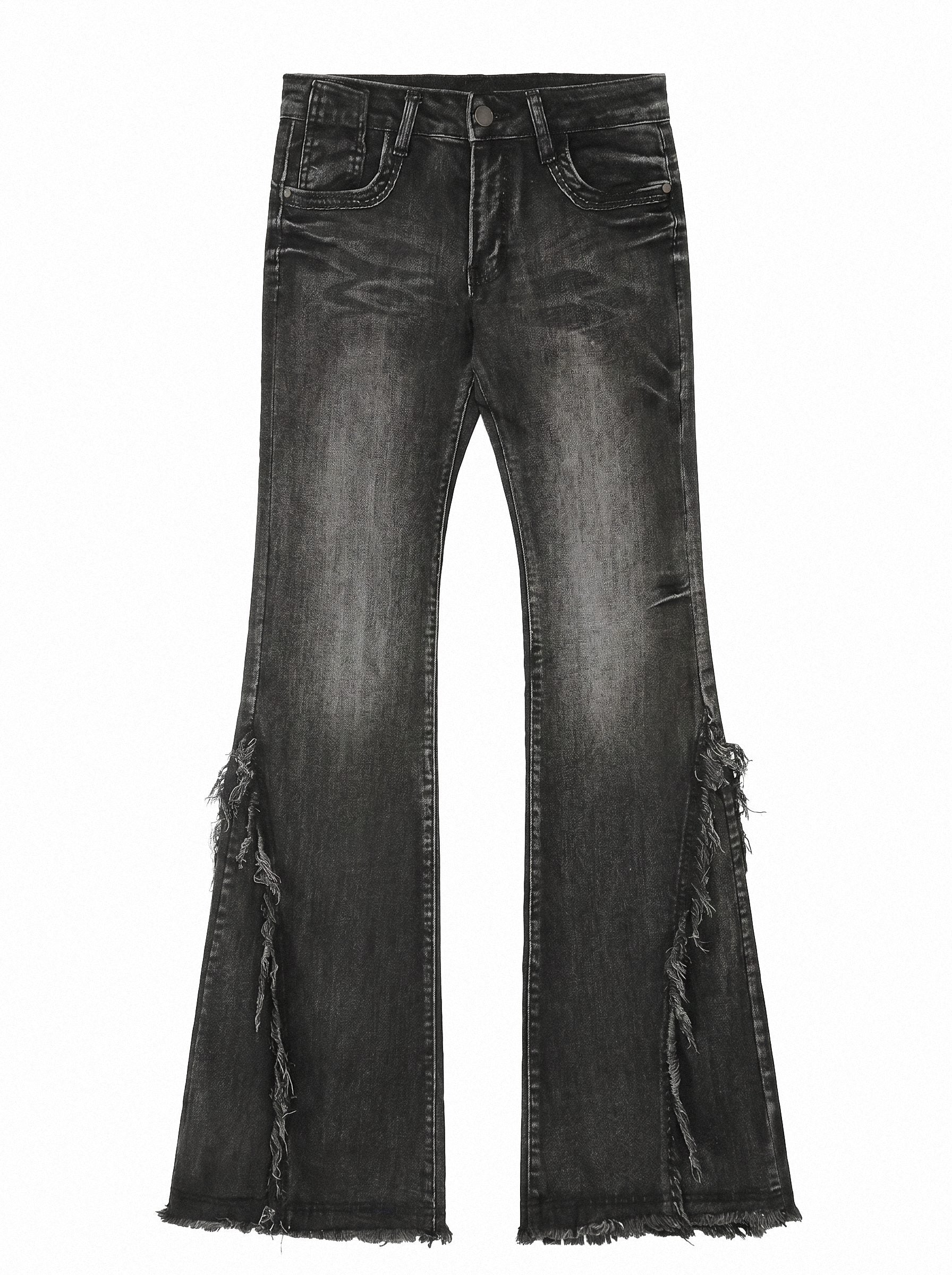 Frayed Seam Flare Jeans