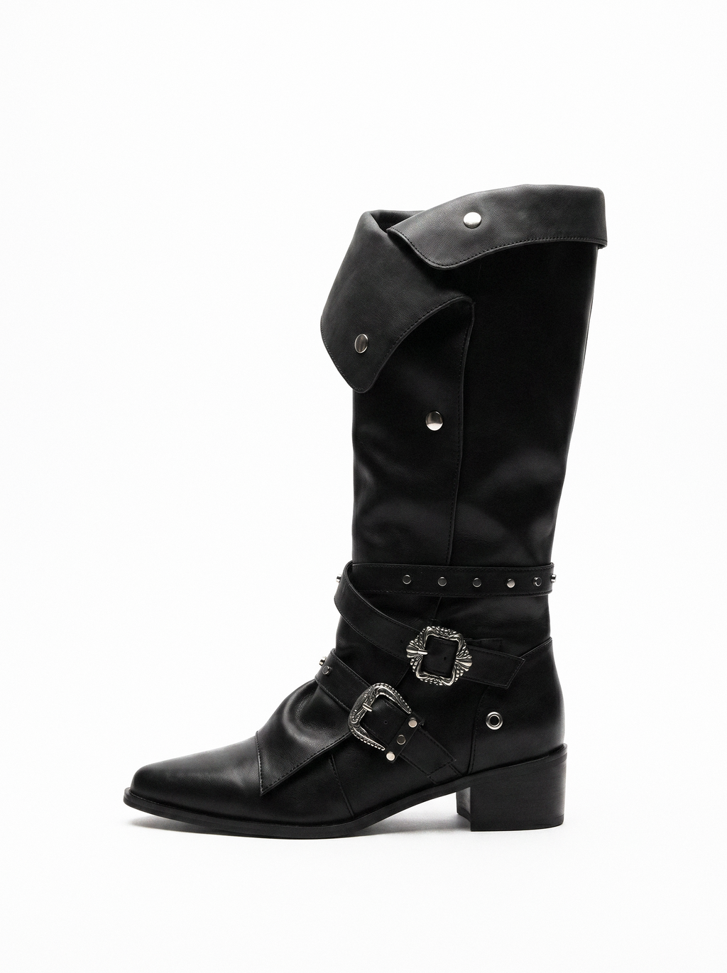 Buckle Strap Foldover Knight Boots - main photo