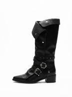 Buckle Strap Foldover Knight Boots - main photo