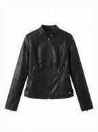 Ribbed Shoulder Slim Moto Jacket - main photo