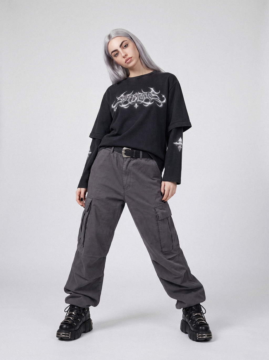 Chrome Logo Layered Tee - front view
