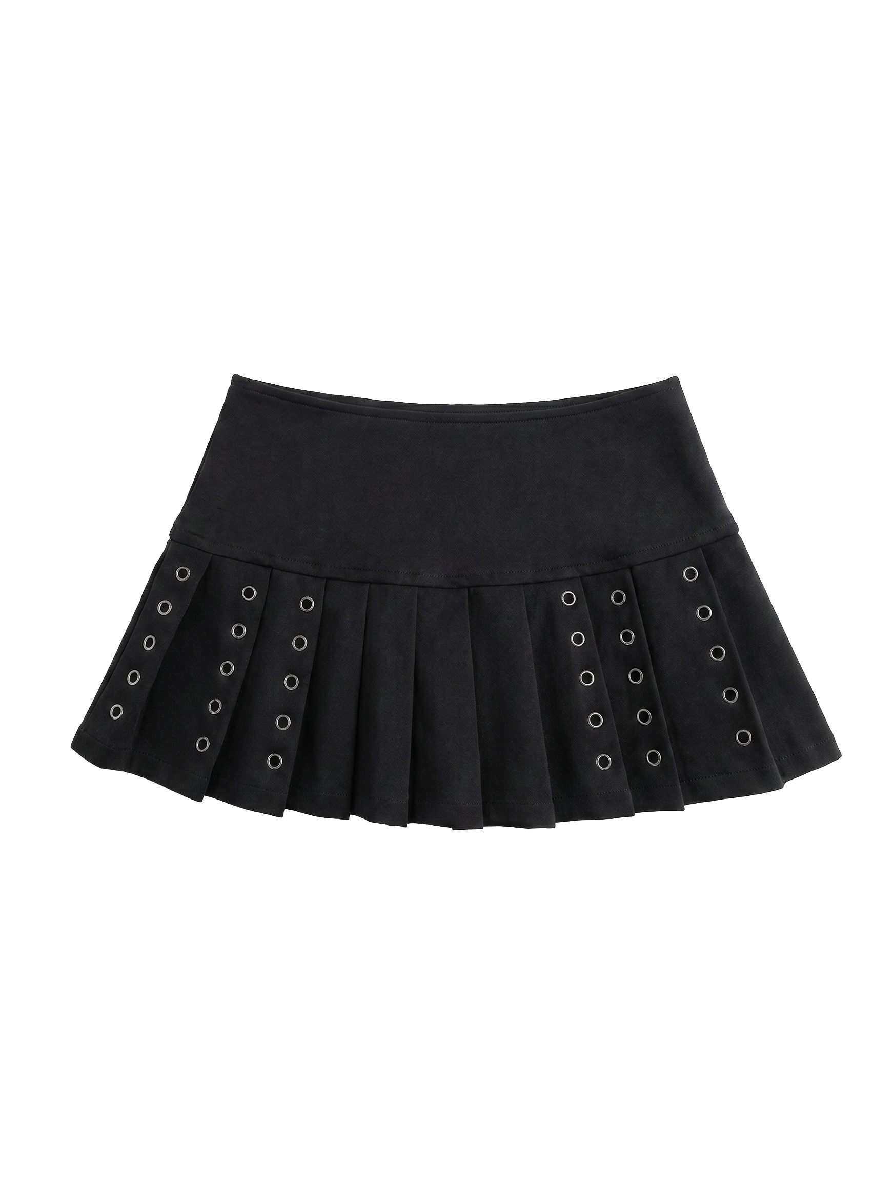 GROMMET PLEATED MICRO SKIRT