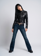 Bolero Cropped Faux Leather Jacket - side view
