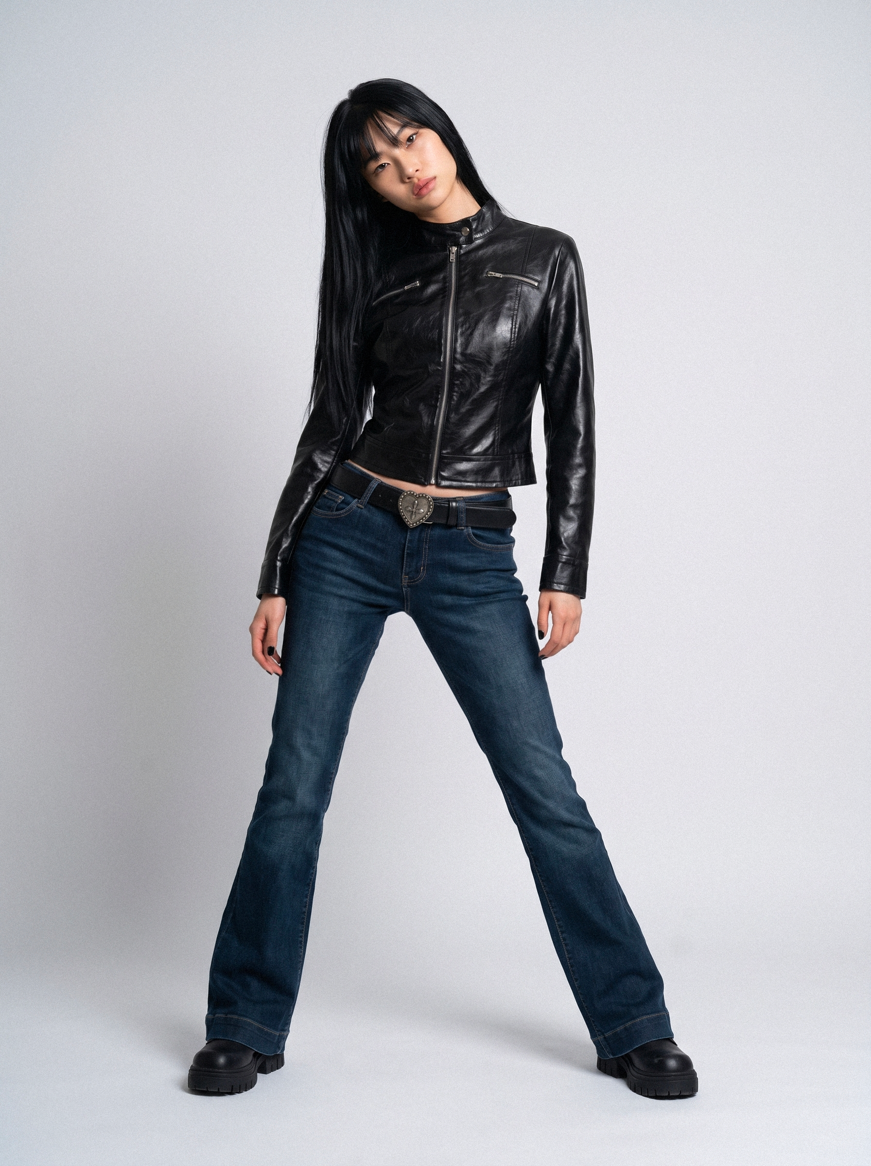 Bolero Cropped Faux Leather Jacket - side view