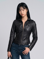 Epaulette Slim Moto Jacket - front view
