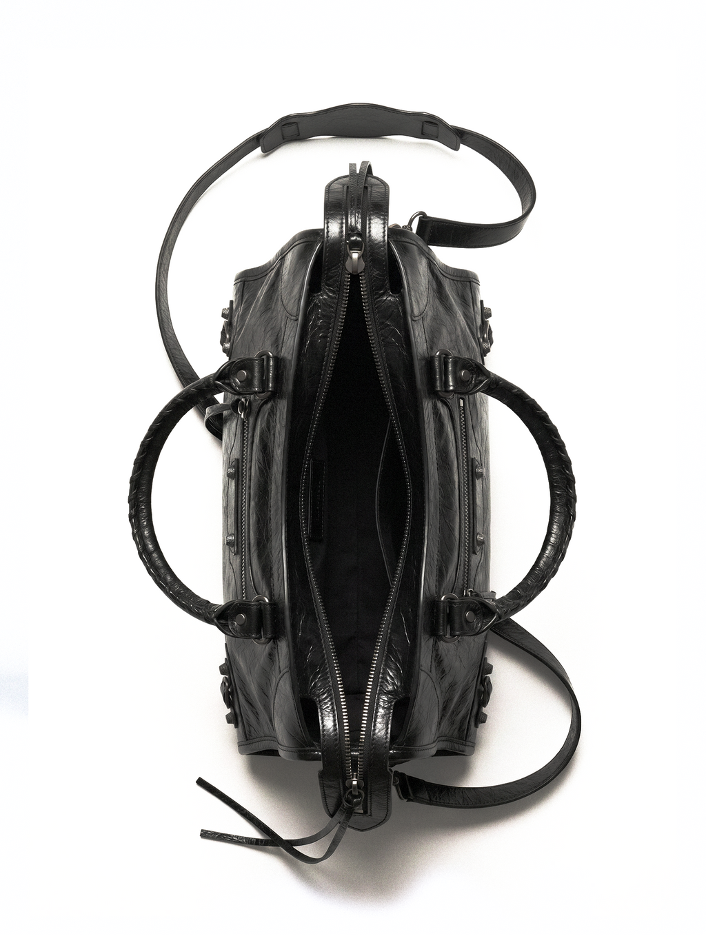 Studded Buckle Moto Bag - detail view