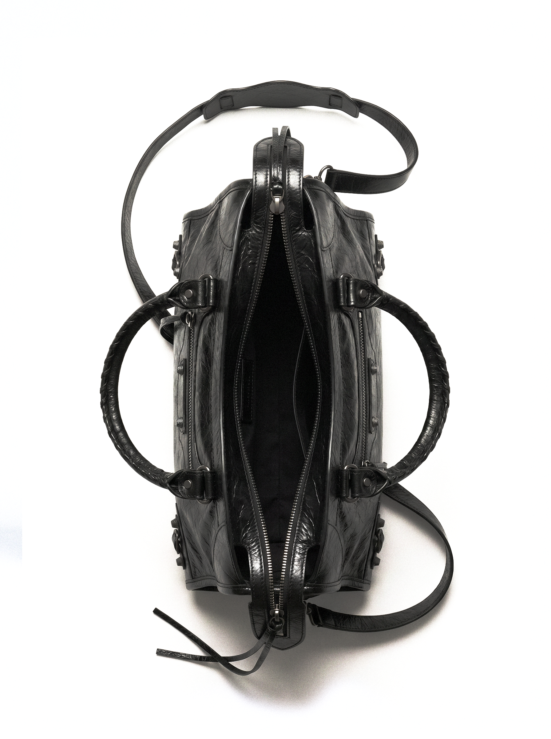 Studded Buckle Moto Bag - detail view