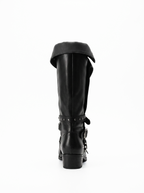 Buckle Strap Foldover Knight Boots - side view
