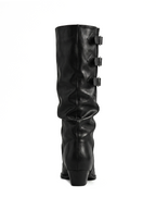 Buckle Cuff Slouch Knee Boots - side view