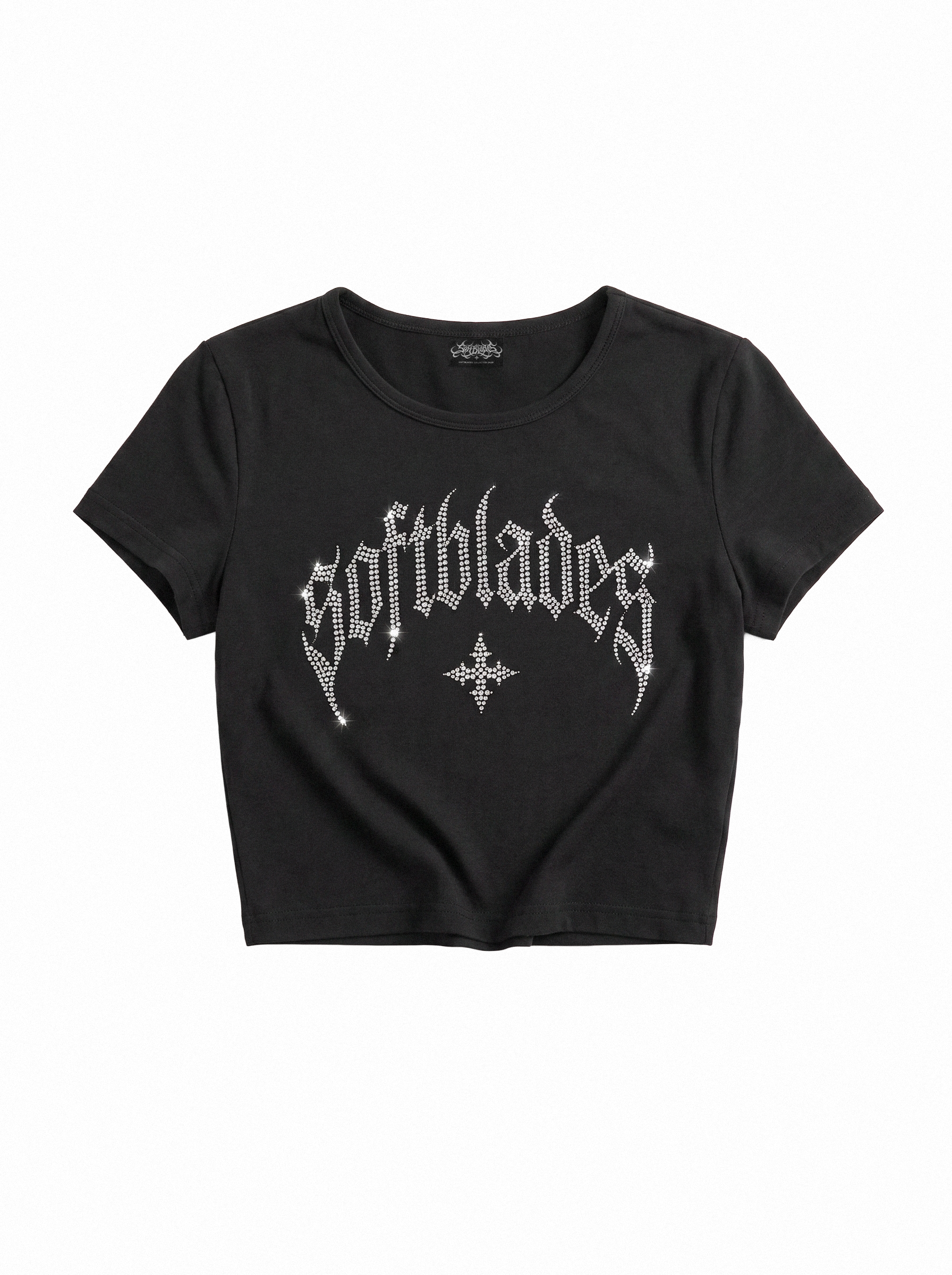 SOFTBLADES RHINESTONE BABY CROP TEE