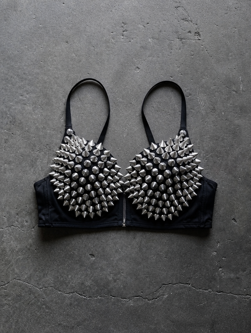 V2 STUDDED SPIKE BRA