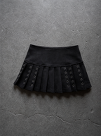 GROMMET PLEATED MICRO SKIRT