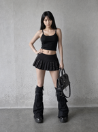GROMMET PLEATED MICRO SKIRT