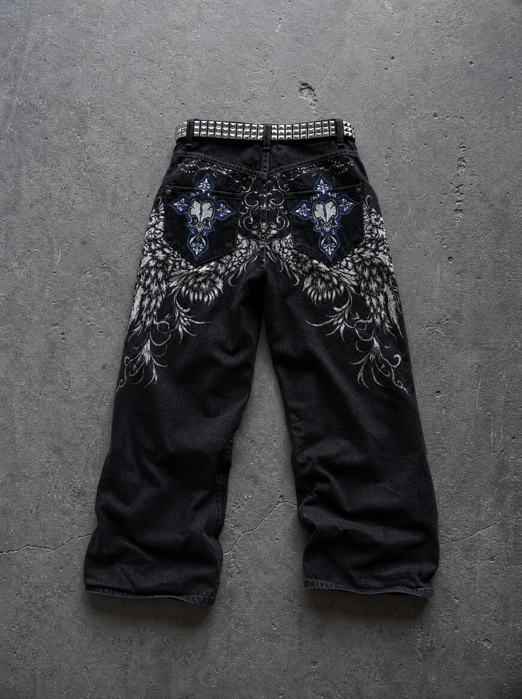 WINGED CROSS BAGGY JEANS