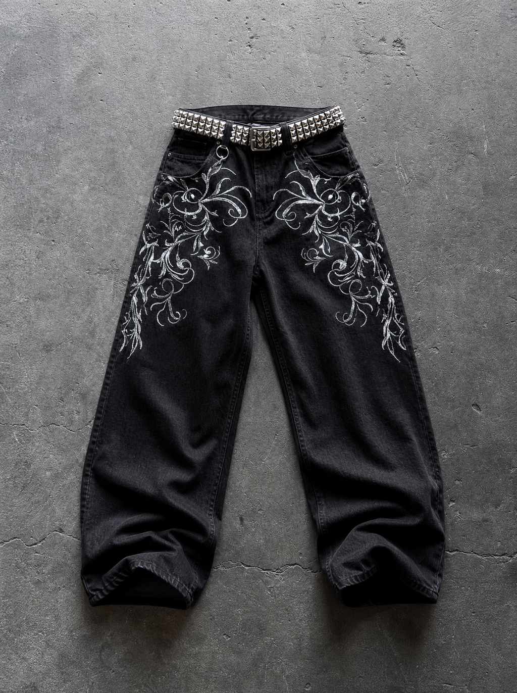 WINGED CROSS BAGGY JEANS