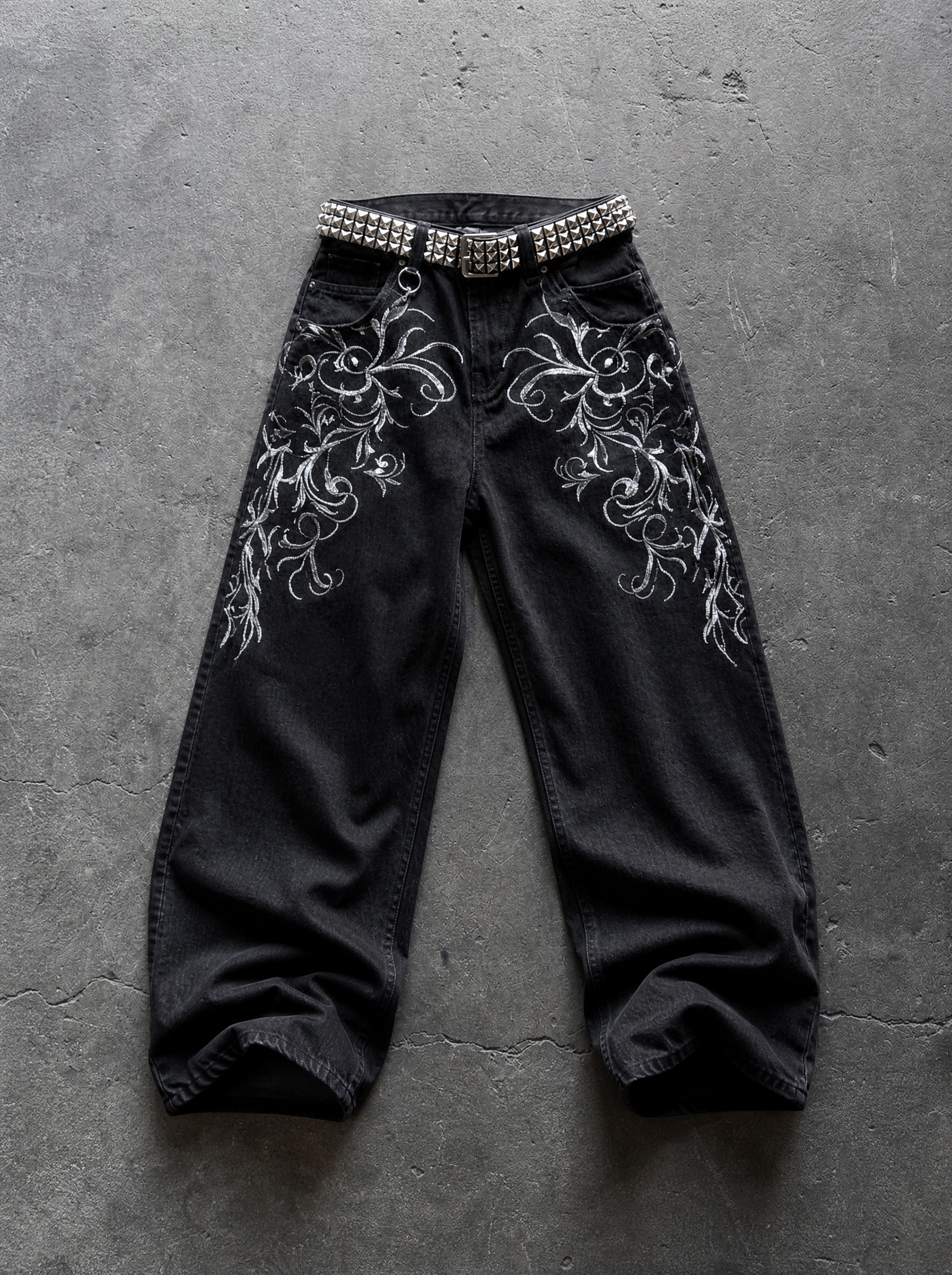 WINGED CROSS BAGGY JEANS