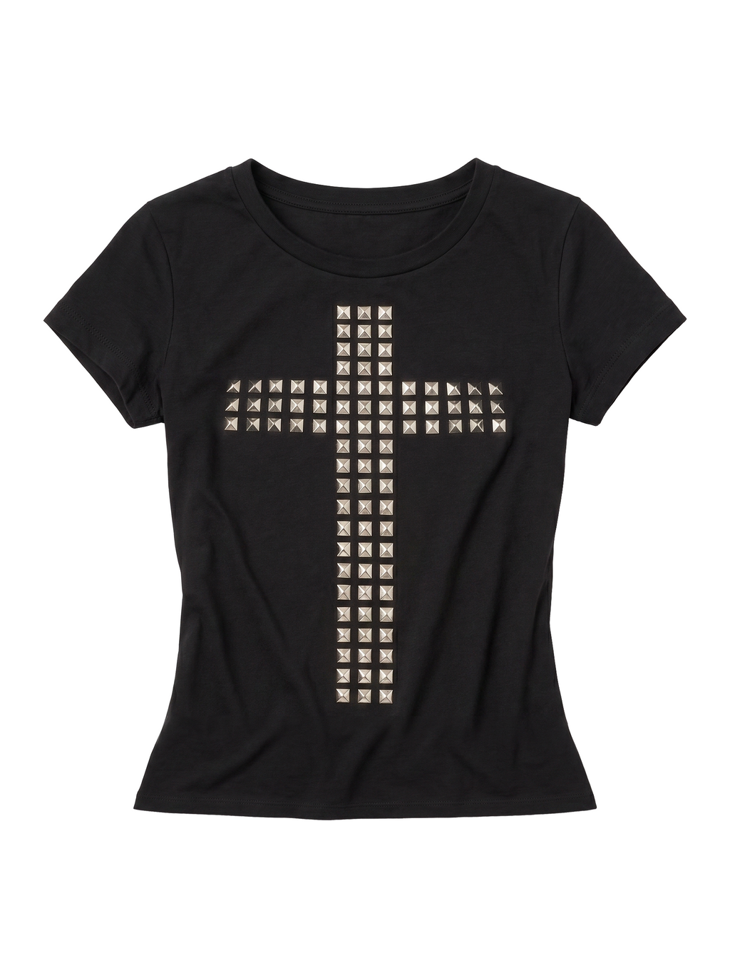 V2 STUDDED CROSS SHORT SLEEVE TOP