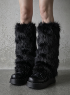 FAUX FUR FLUFFY LEG WARMERS